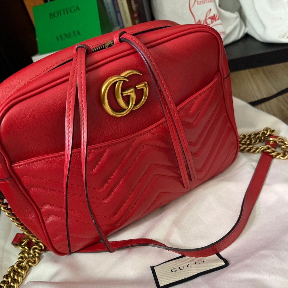 Gucci Red Quilted Crossbody Bag